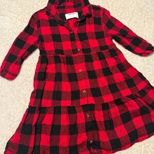 Old Navy Red and Black plaid Kids Dress size 5